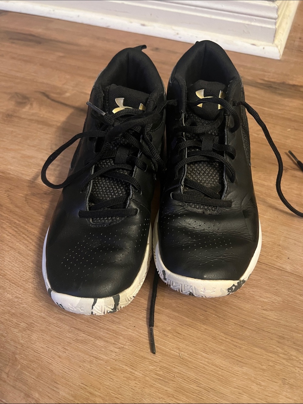 Under Armour Kids Black Sneakers with White Accents